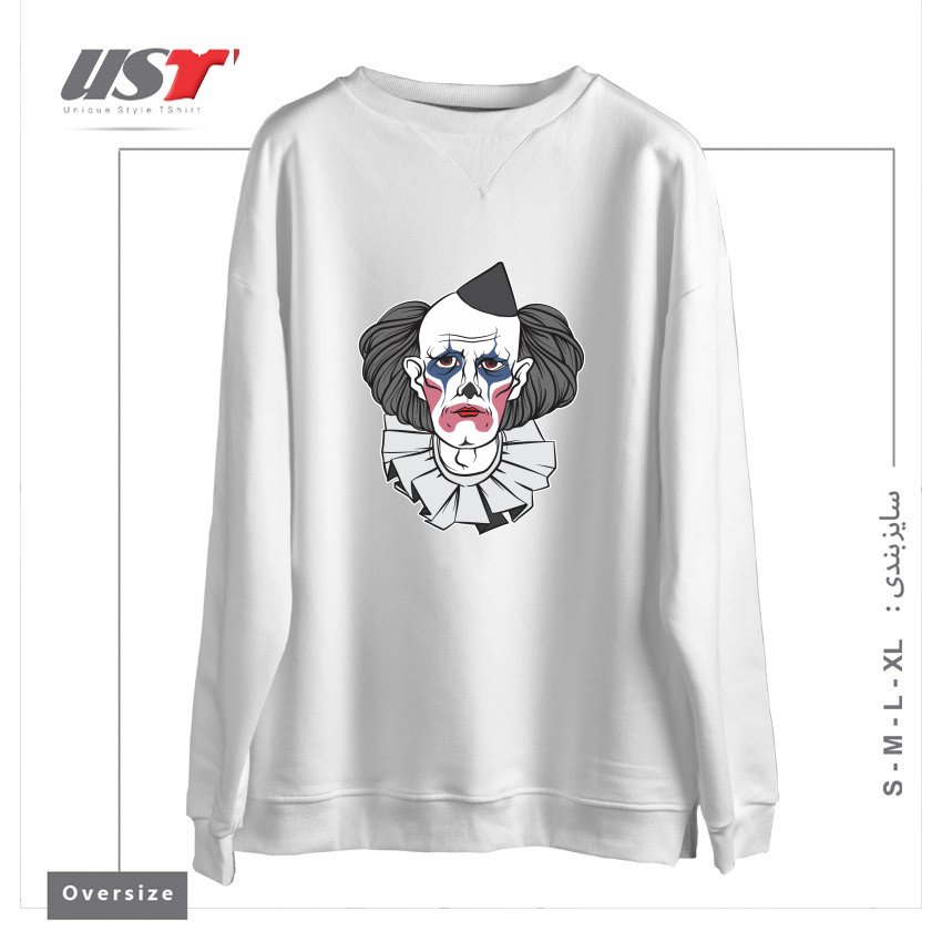 سوییشرت اورسایز طرح CREEPY CLOWN