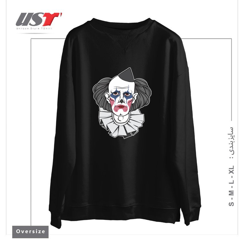 سوییشرت اورسایز طرح CREEPY CLOWN