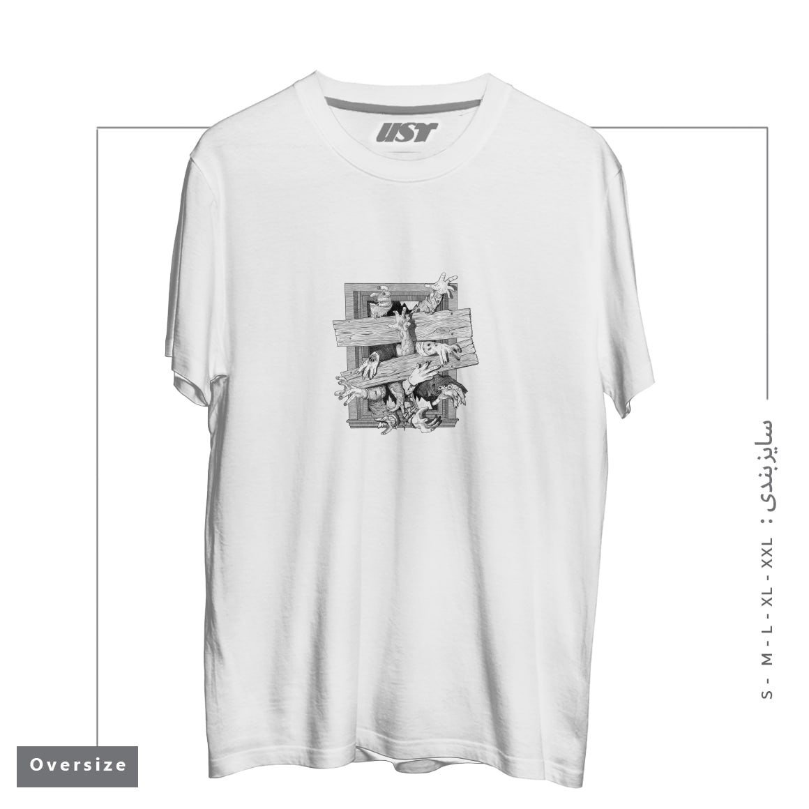 طرح ZOMBIES تیشرت اورسایزرنگ سفید