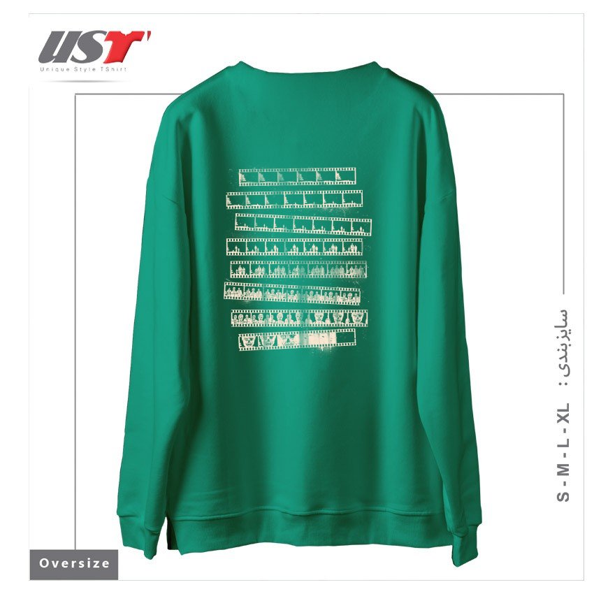 طرح Z MOVIE سوییشرت اورسایزرنگ سبز سدری