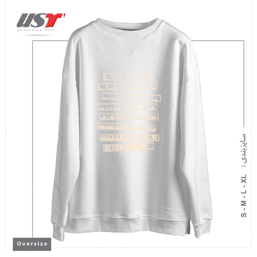 طرح Z MOVIE سوییشرت اورسایزرنگ سفید