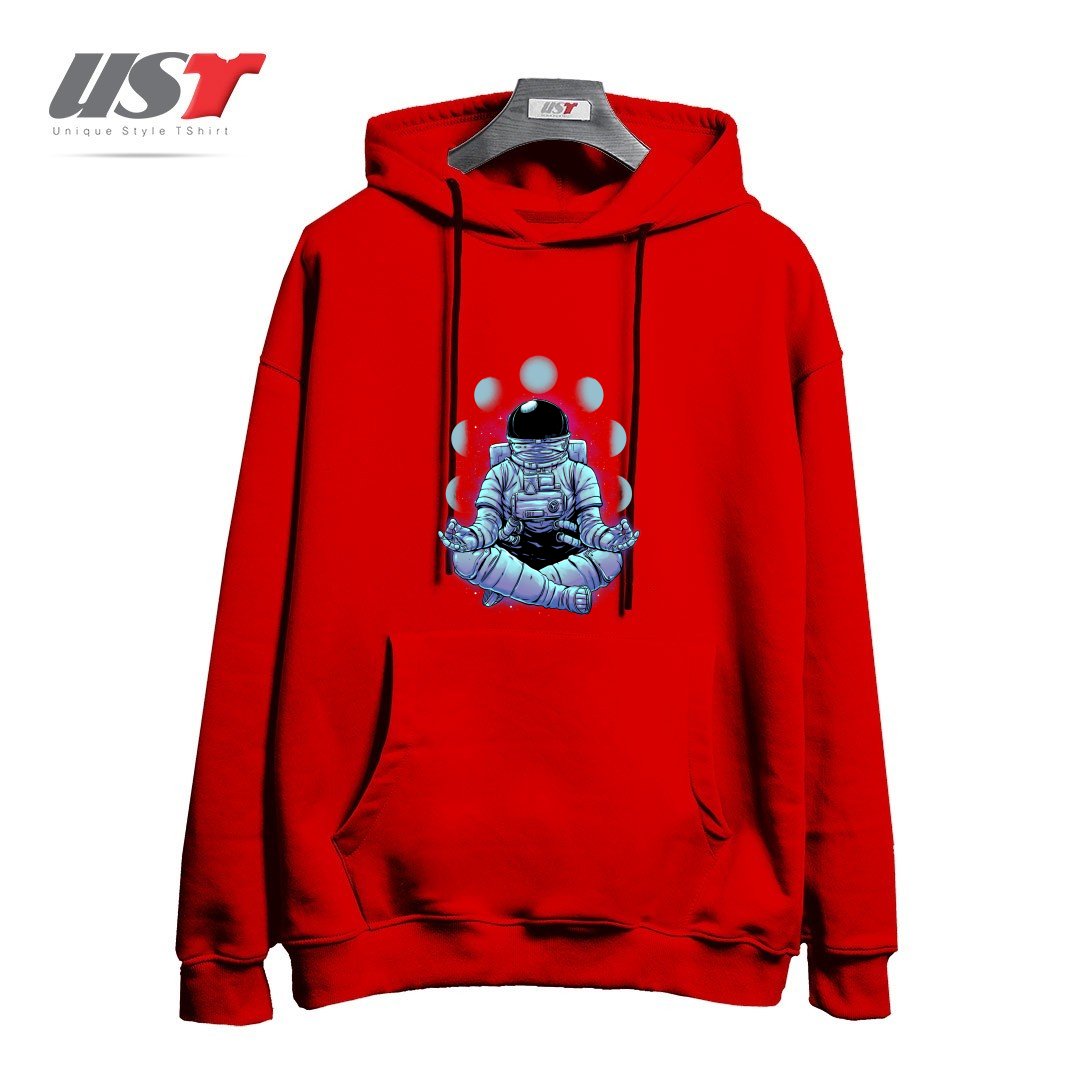 طرح MEDITATION هودی اورسایزرنگ قرمز