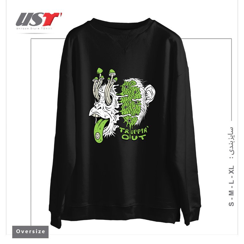 سوییشرت اورسایز طرح TRIPPIN OUT