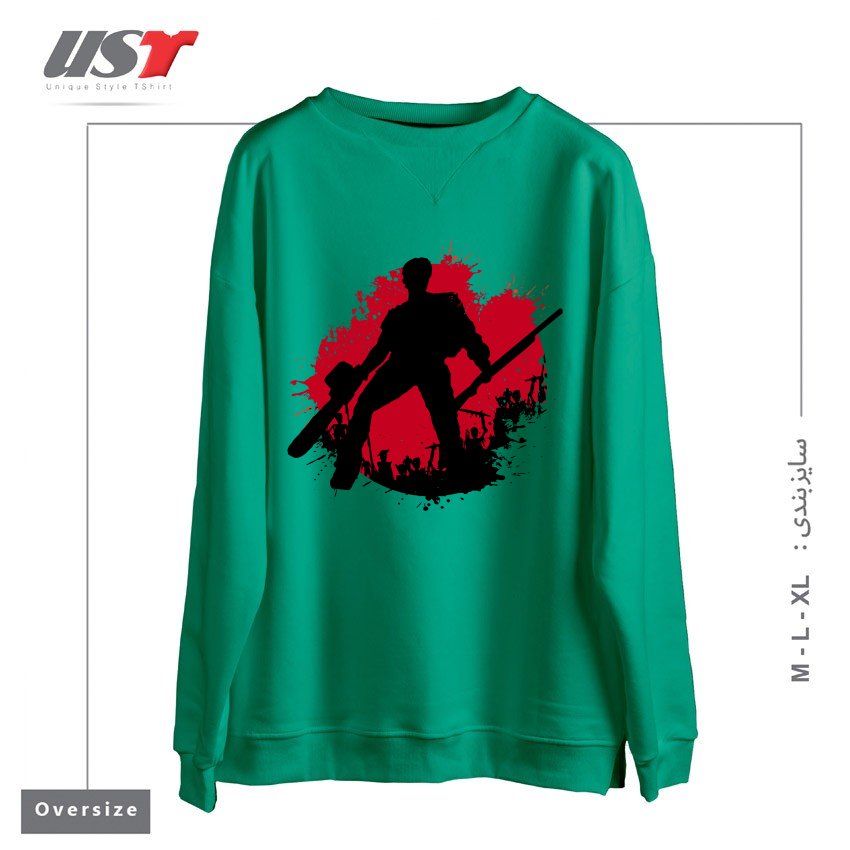 سوییشرت اورسایز طرح DARK ARMY