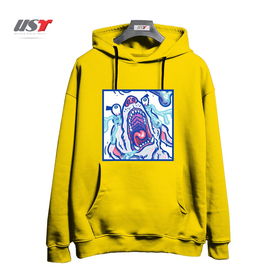 هودی اورسایز طرح DOGGY CUBE