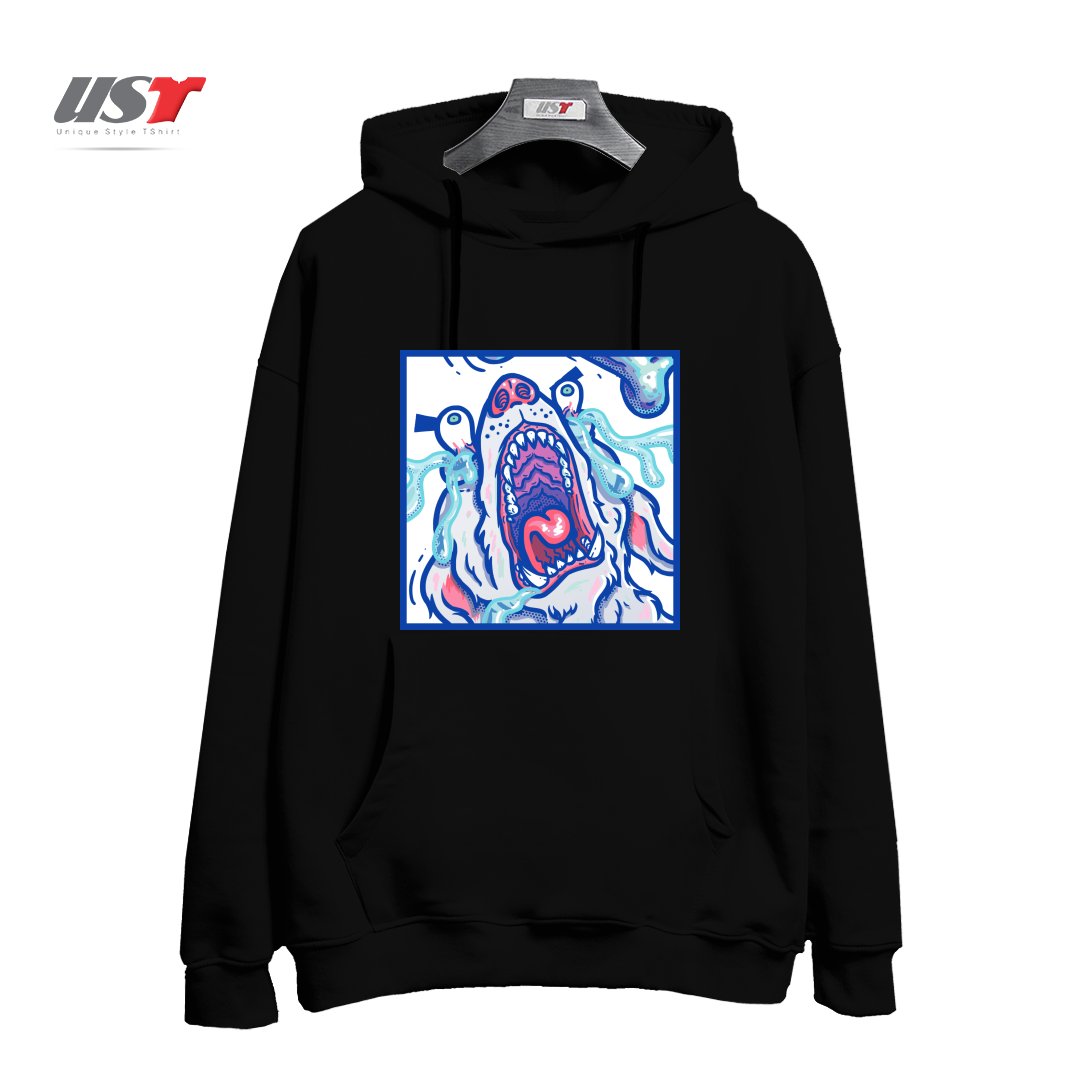 طرح DOGGY CUBE هودی اورسایزرنگ مشکی