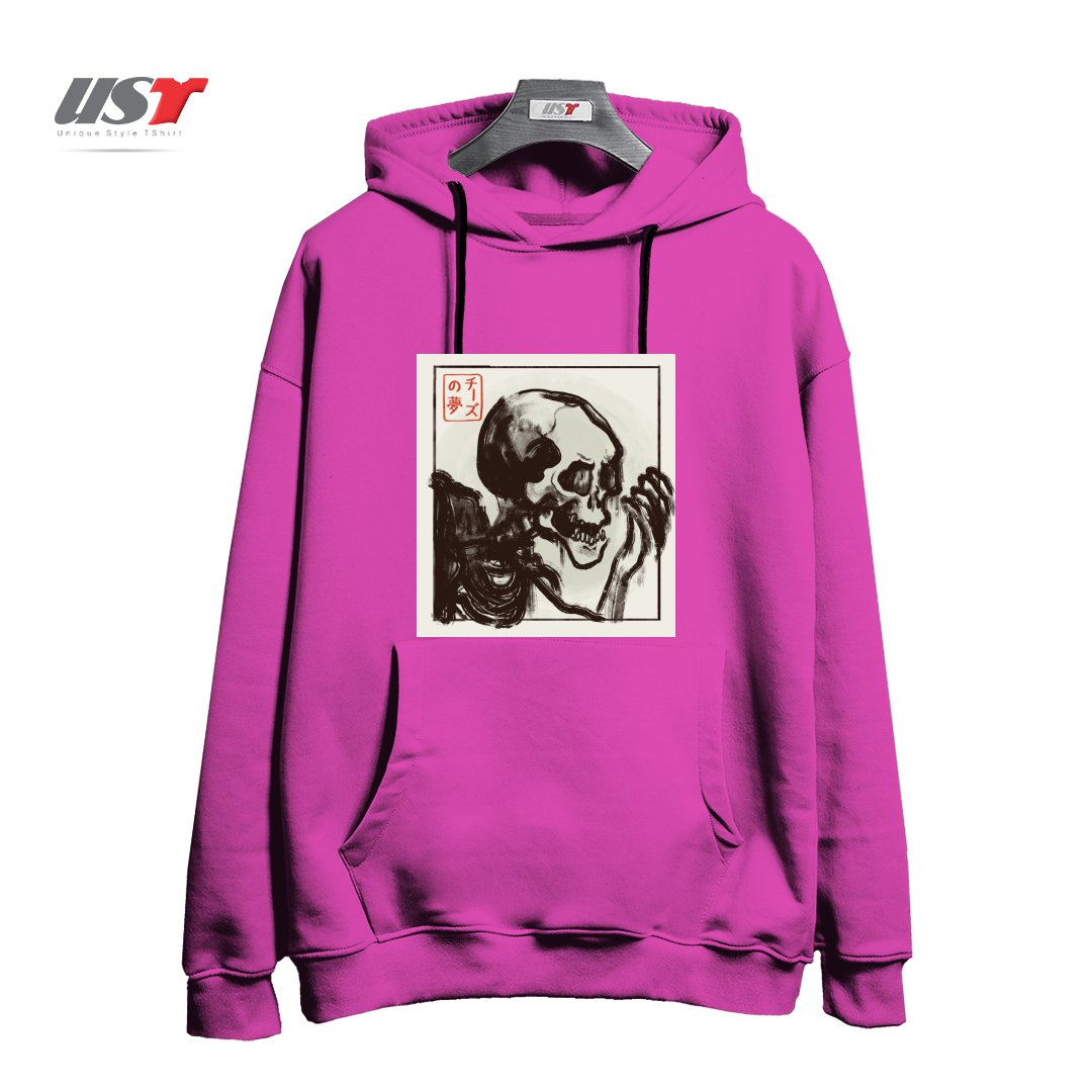 طرح EDO HORROR هودی اورسایزرنگ صورتی