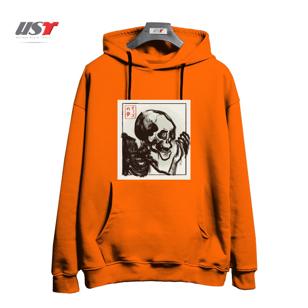 طرح EDO HORROR هودی اورسایزرنگ نارنجی