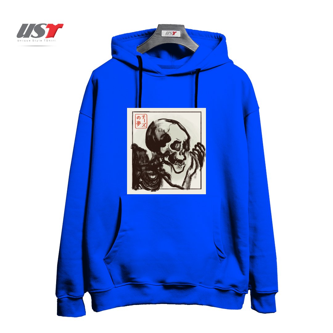 طرح EDO HORROR هودی اورسایزرنگ آبی شالی