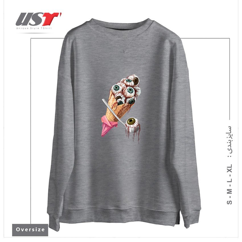 سوییشرت اورسایز طرح EYESCREAM