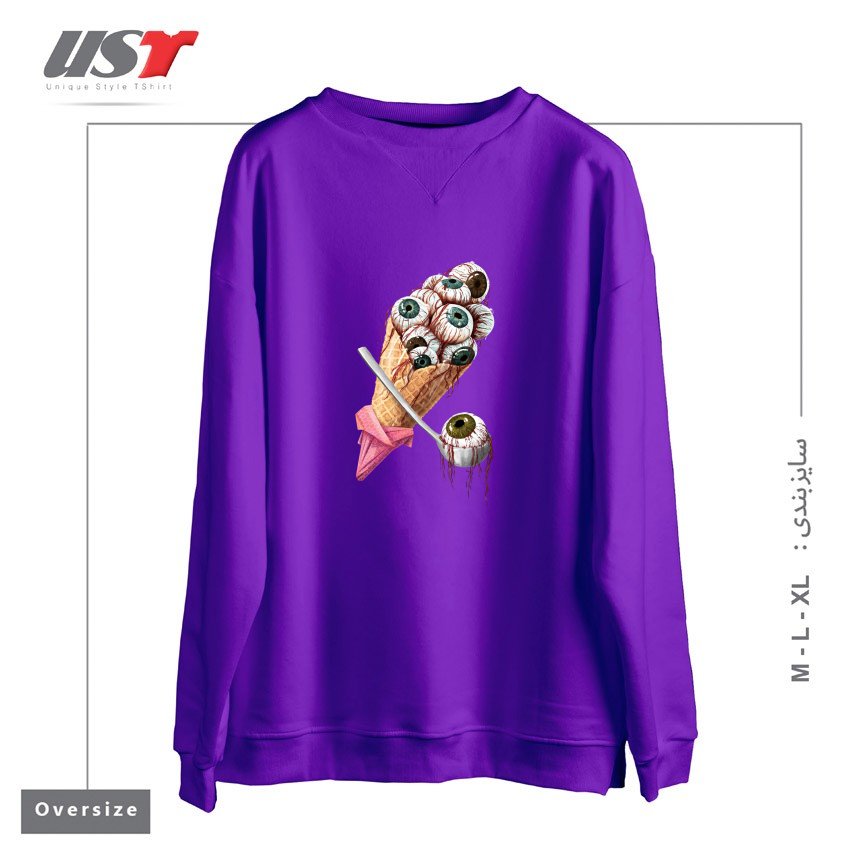 طرح EYESCREAM سوییشرت اورسایزرنگ بنفش