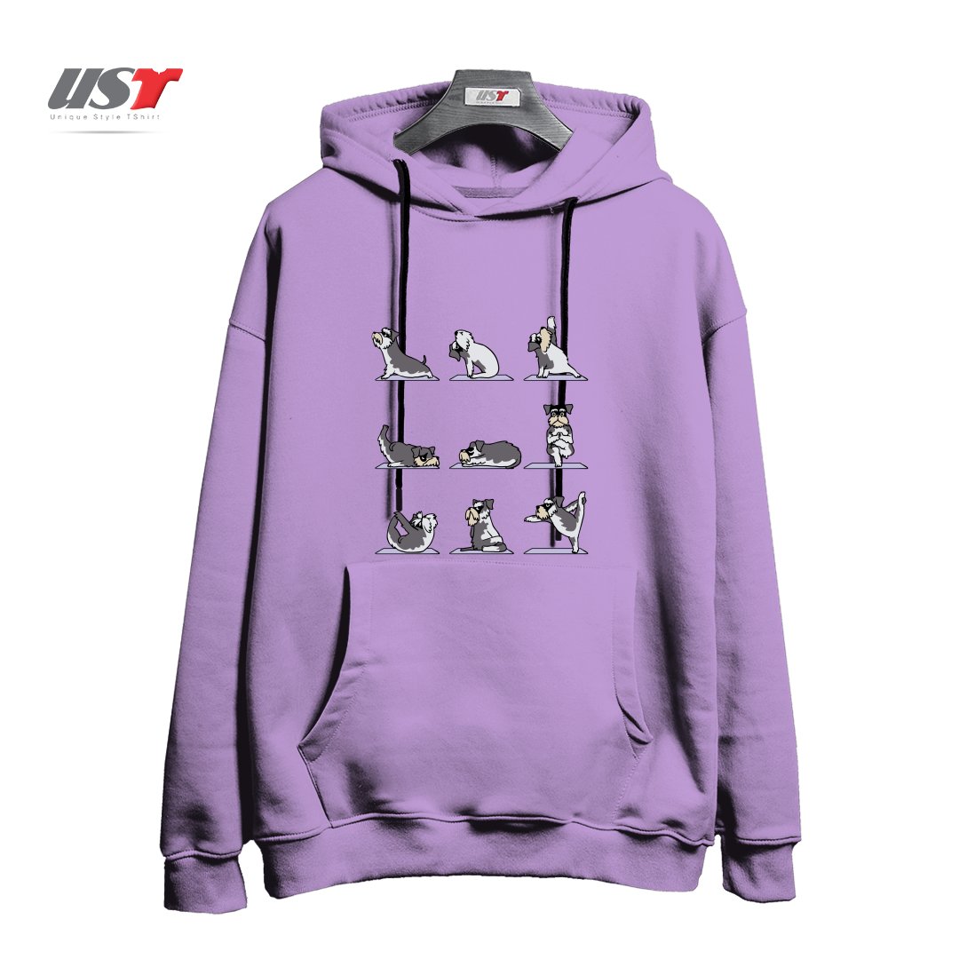 طرح MINIATURE SCHNAUZER YOGA هودی اورسایزرنگ یاسی