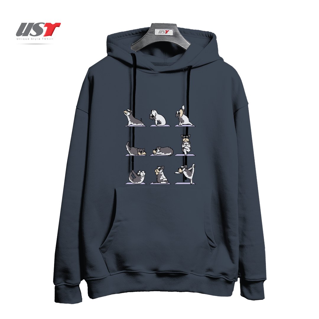 طرح MINIATURE SCHNAUZER YOGA هودی اورسایزرنگ دودی