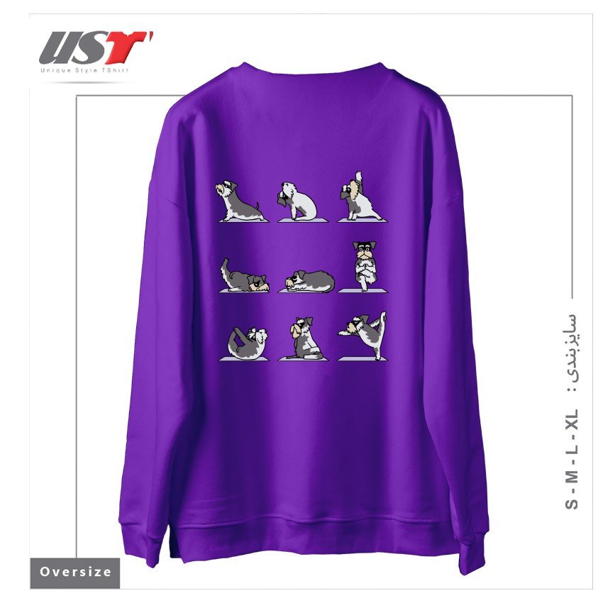 طرح MINIATURE SCHNAUZER YOGA سوییشرت اورسایزرنگ بنفش