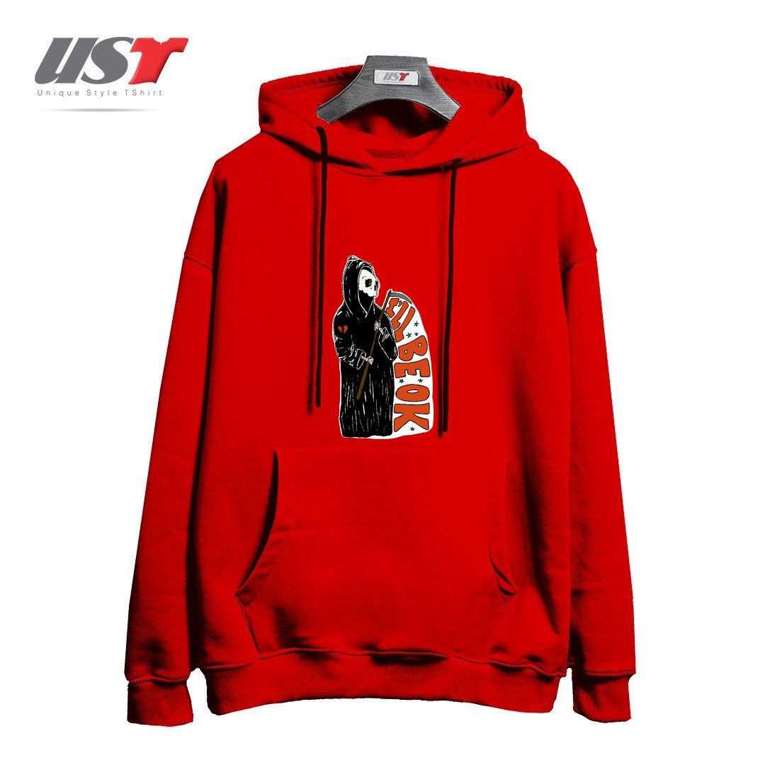 طرح GRIM REAPER HEARTBREAK هودی اورسایزرنگ قرمز