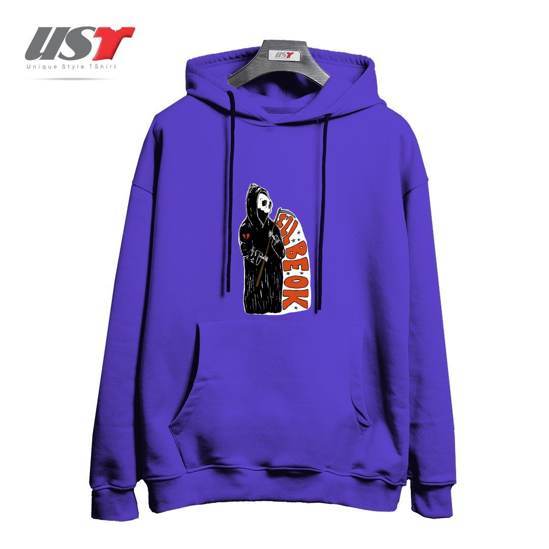 طرح GRIM REAPER HEARTBREAK هودی اورسایزرنگ بنفش