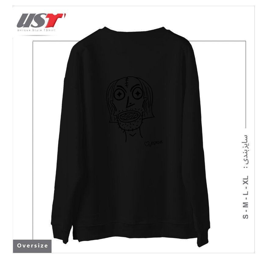 طرح HALLOWEEN FAT BOB سوییشرت اورسایزرنگ مشکی