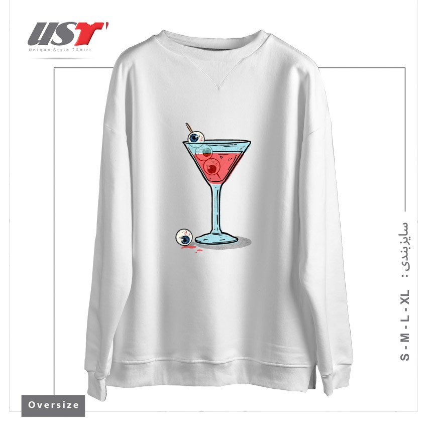 سوییشرت اورسایز طرح HALLOWEEN MARTINI