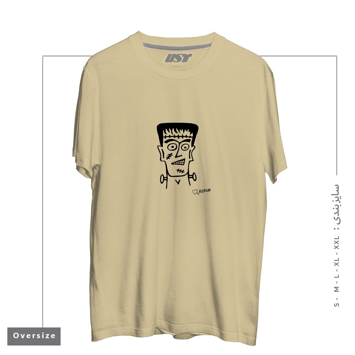 طرح HALLOWEEN MR FRANKIE تیشرت اورسایزرنگ نخودی