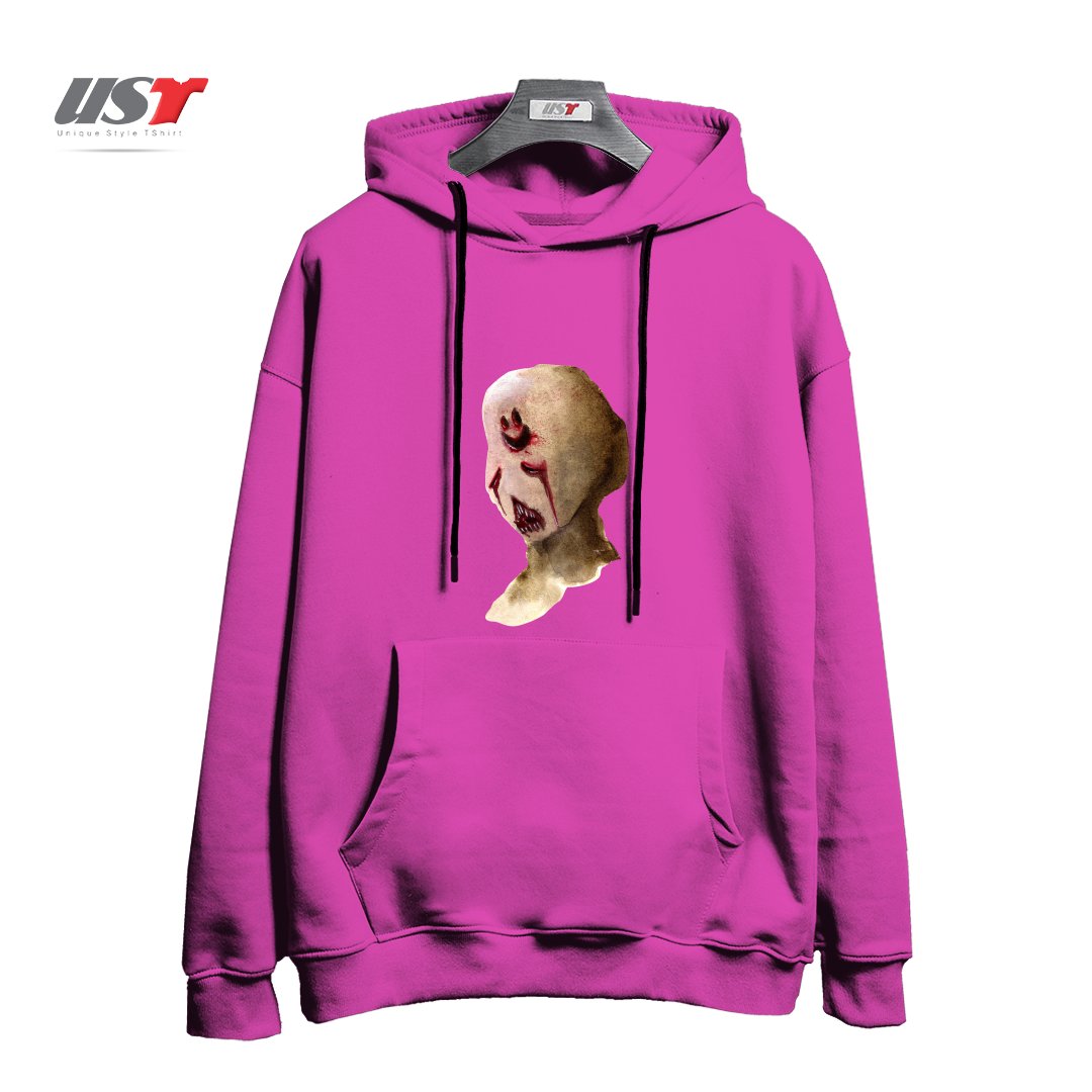 طرح HAPPY هودی اورسایزرنگ صورتی