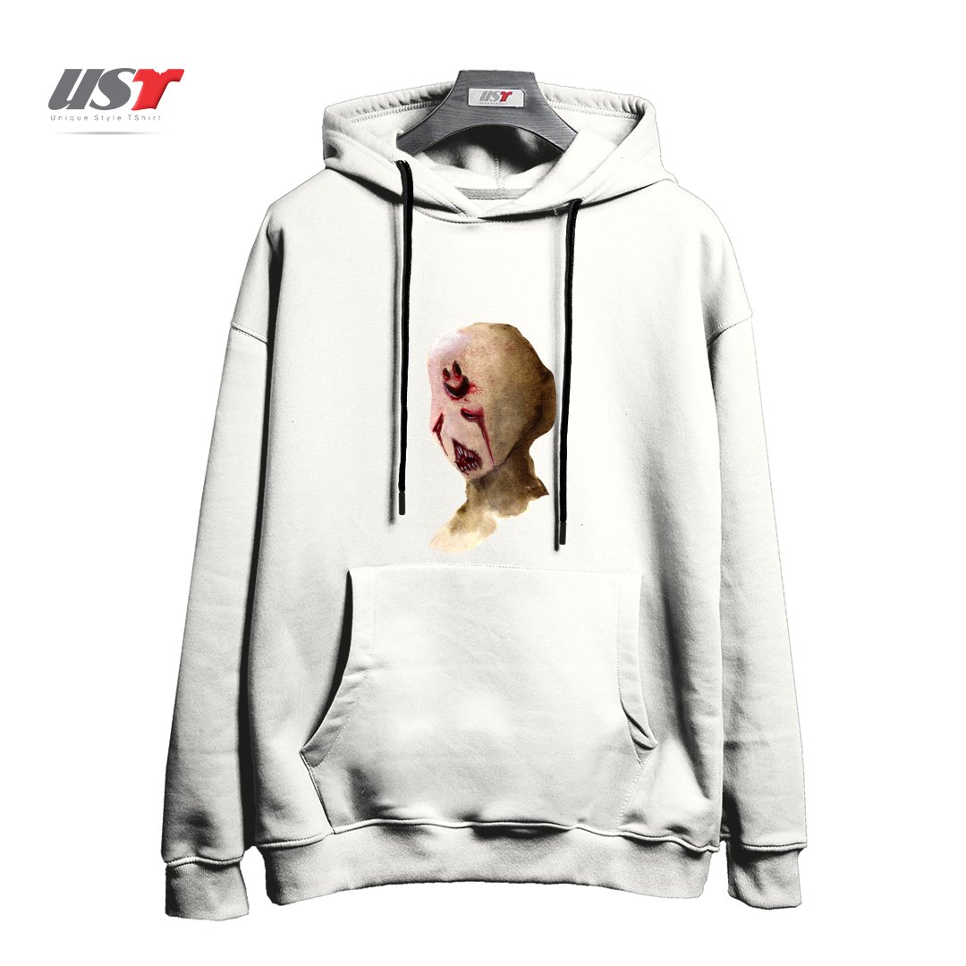 طرح HAPPY هودی اورسایزرنگ سفید