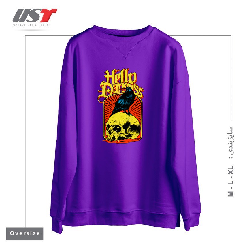 سوییشرت اورسایز طرح HELLO DARKNESS