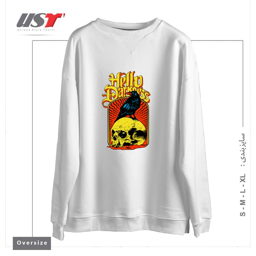 سوییشرت اورسایز طرح HELLO DARKNESS