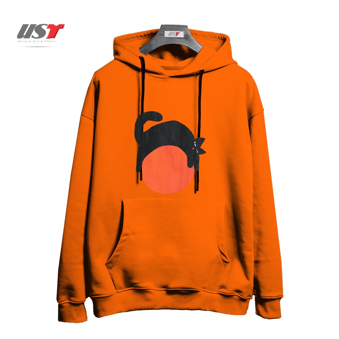 طرح MOOD هودی اورسایزرنگ نارنجی