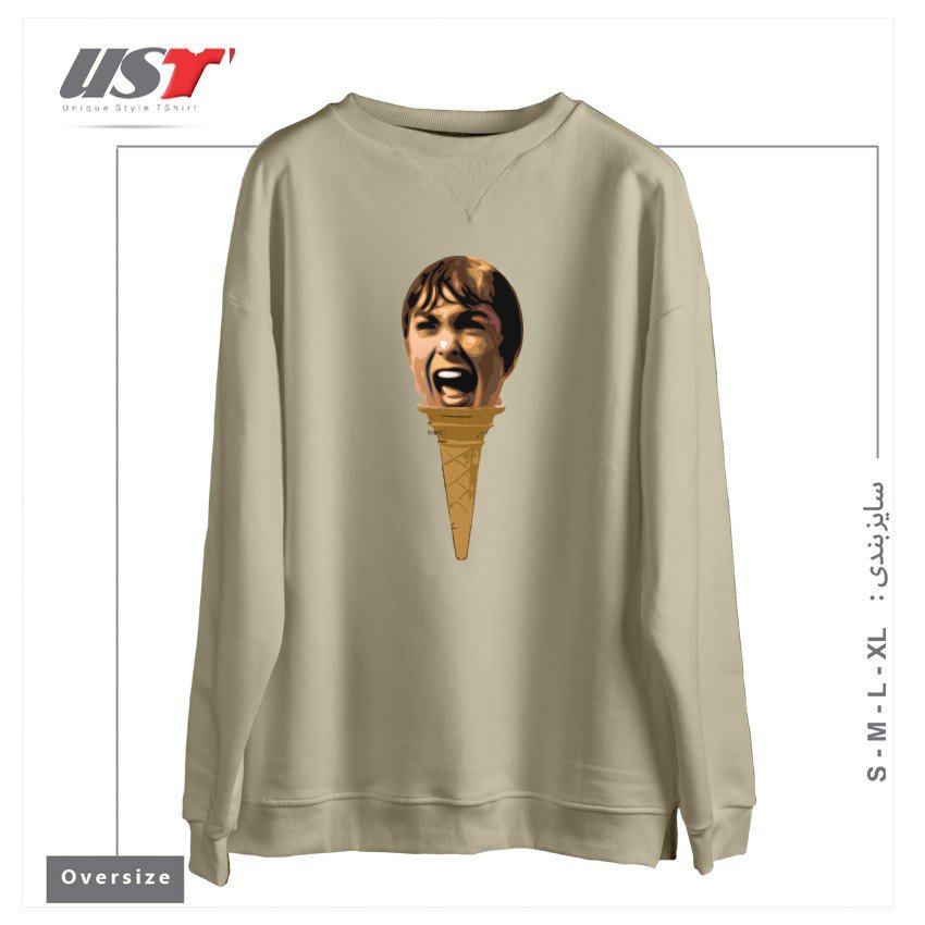 سوییشرت اورسایز طرح I SCREAM ICE CREAM
