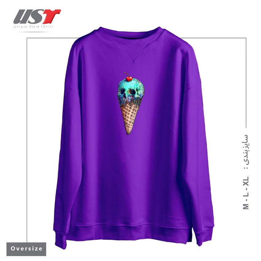 سوییشرت اورسایز طرح ICE CREAM SKULL