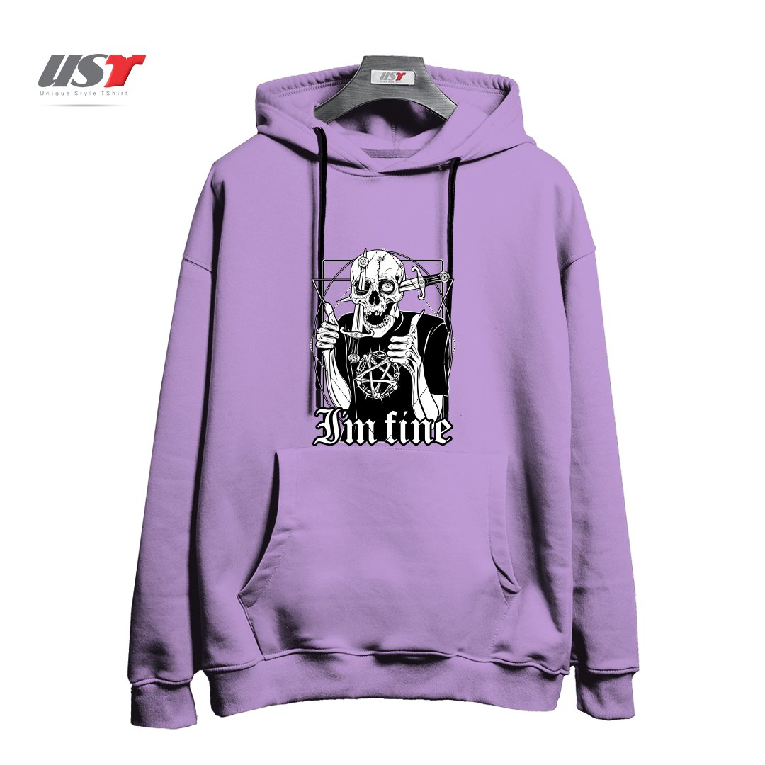 هودی اورسایز طرح I'M FINE