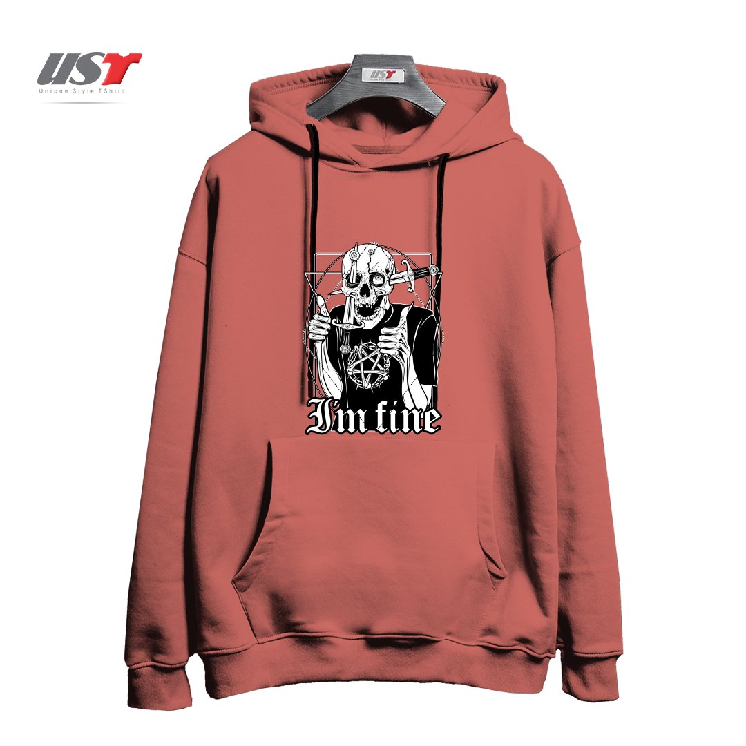 هودی اورسایز طرح I'M FINE