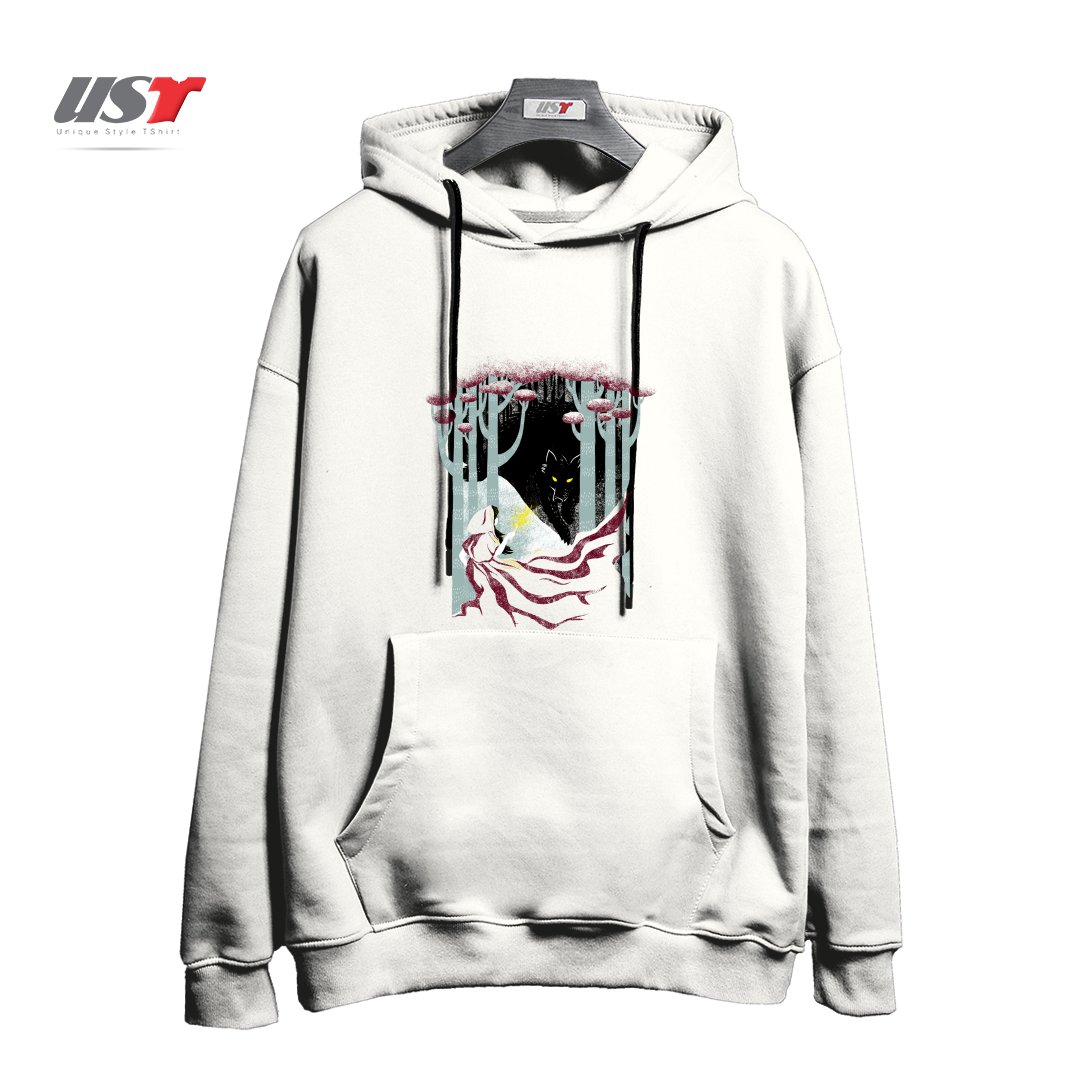 طرح INTO THE WOODS هودی اورسایزرنگ سفید