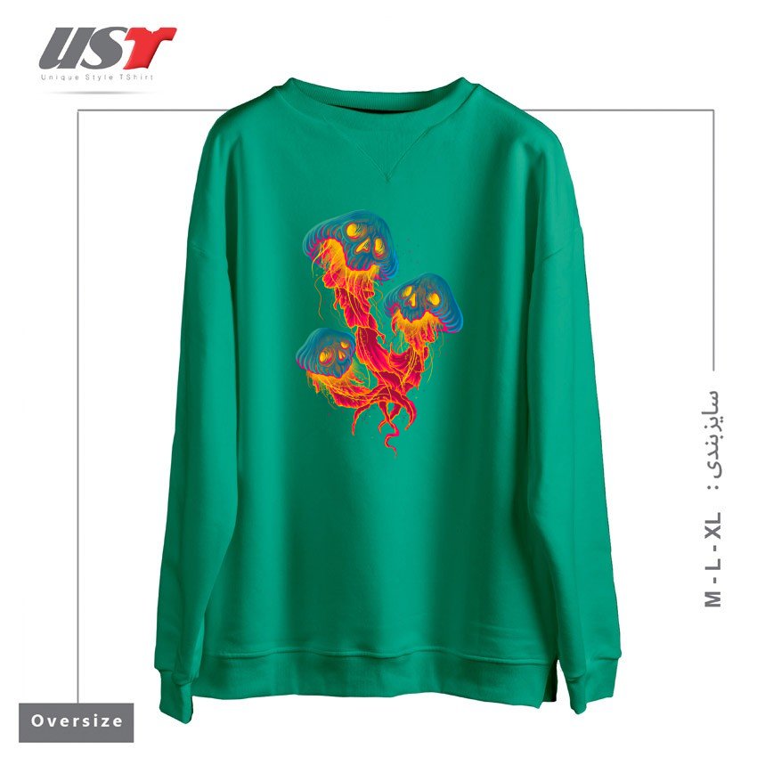سوییشرت اورسایز طرح JELLYSKULL