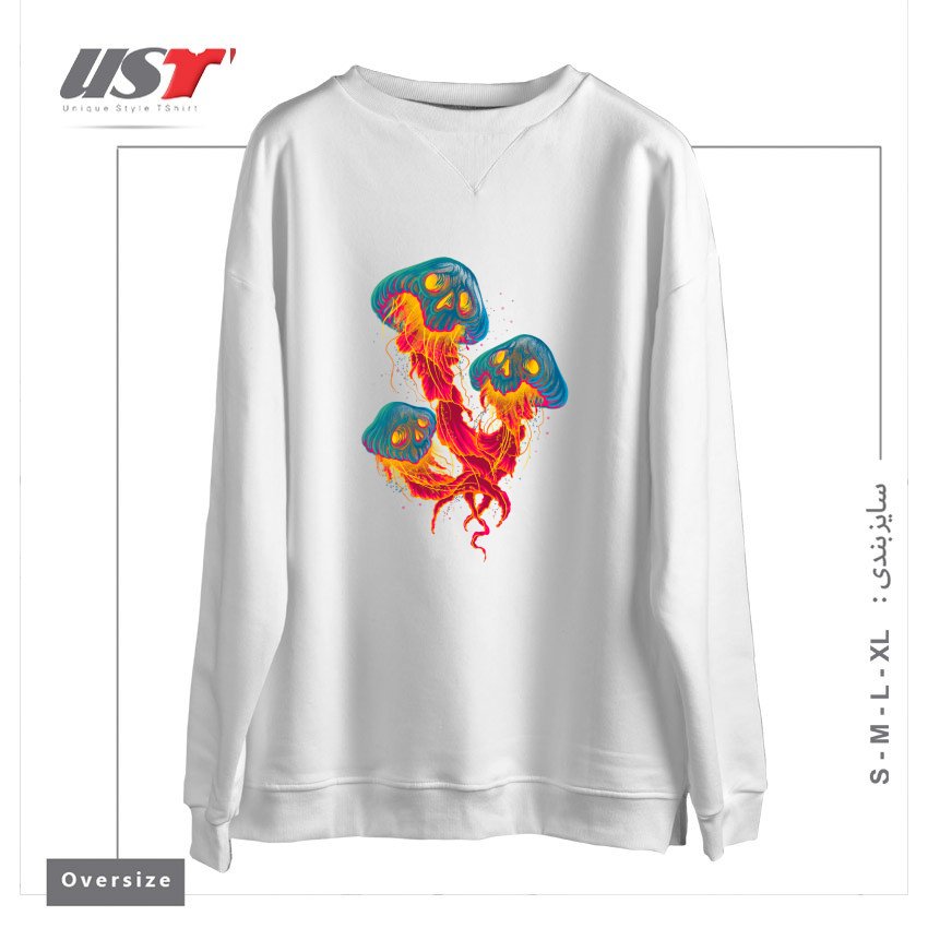 سوییشرت اورسایز طرح JELLYSKULL