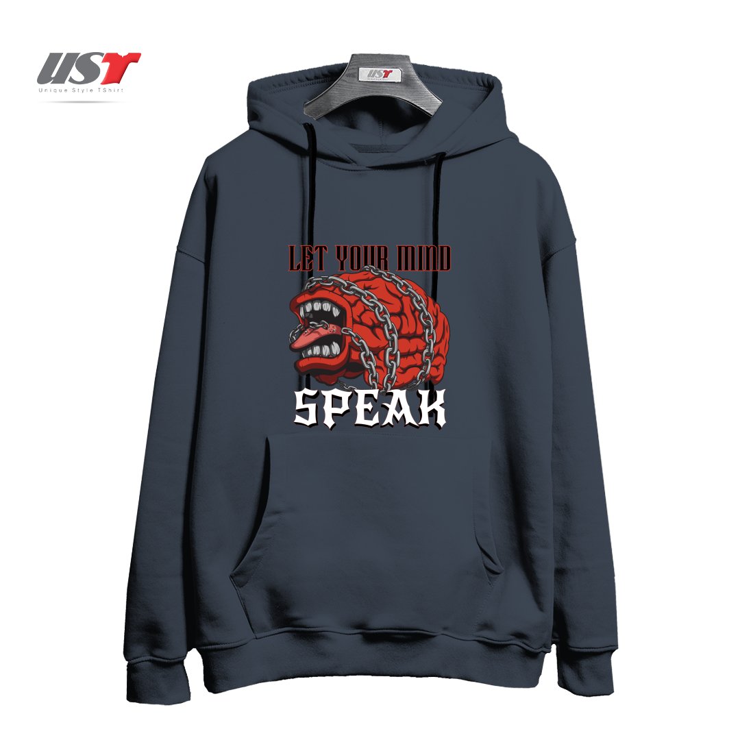 طرح LET YOUR MIND SPEAK هودی اورسایزرنگ دودی