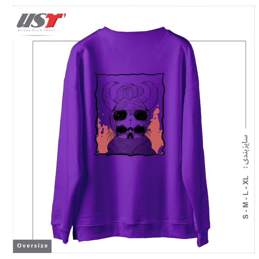 طرح LITTLE FOREST WITCH سوییشرت اورسایزرنگ بنفش