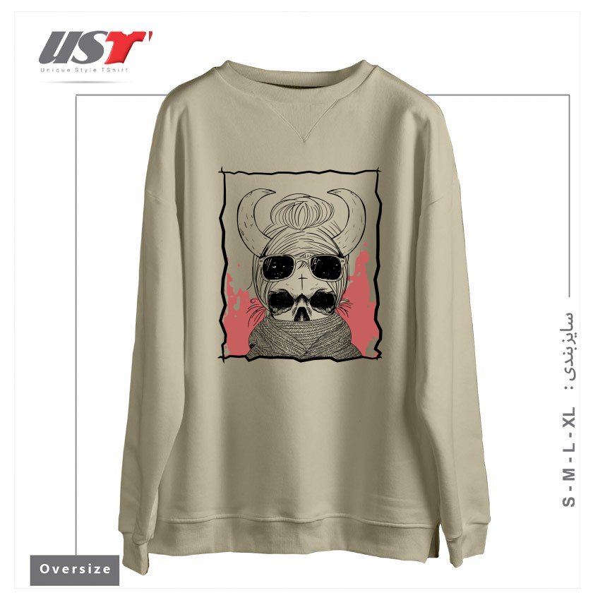 طرح LITTLE FOREST WITCH سوییشرت اورسایزرنگ نخودی