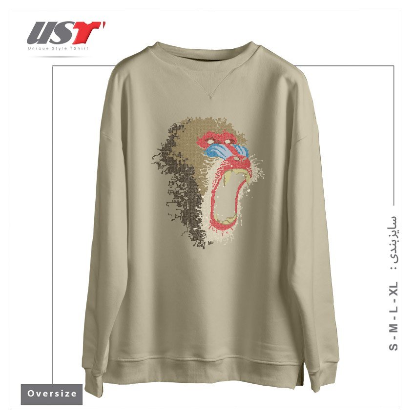 سوییشرت اورسایز طرح MANDRILLUS SPHINX