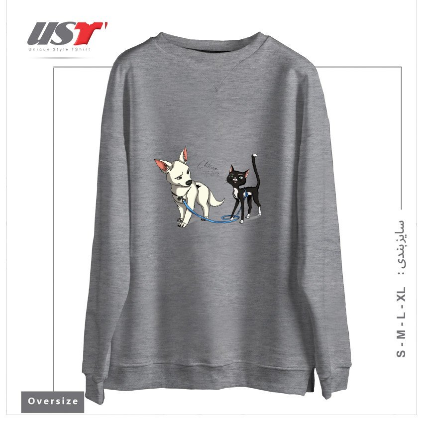 سوییشرت اورسایز طرح BOLT AND MITTENS