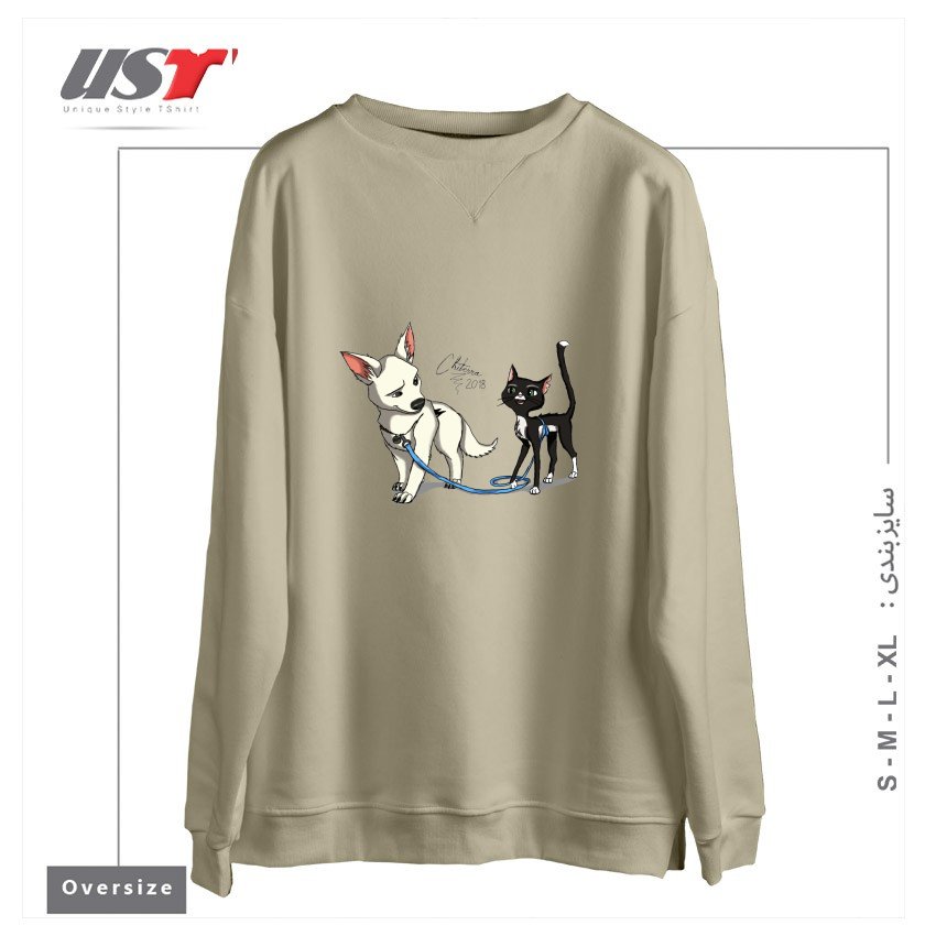 سوییشرت اورسایز طرح BOLT AND MITTENS