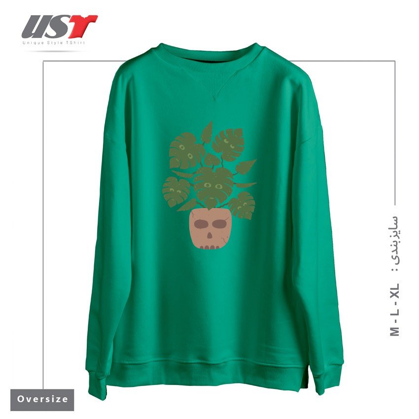 طرح MONSTERA سوییشرت اورسایزرنگ سبز سدری