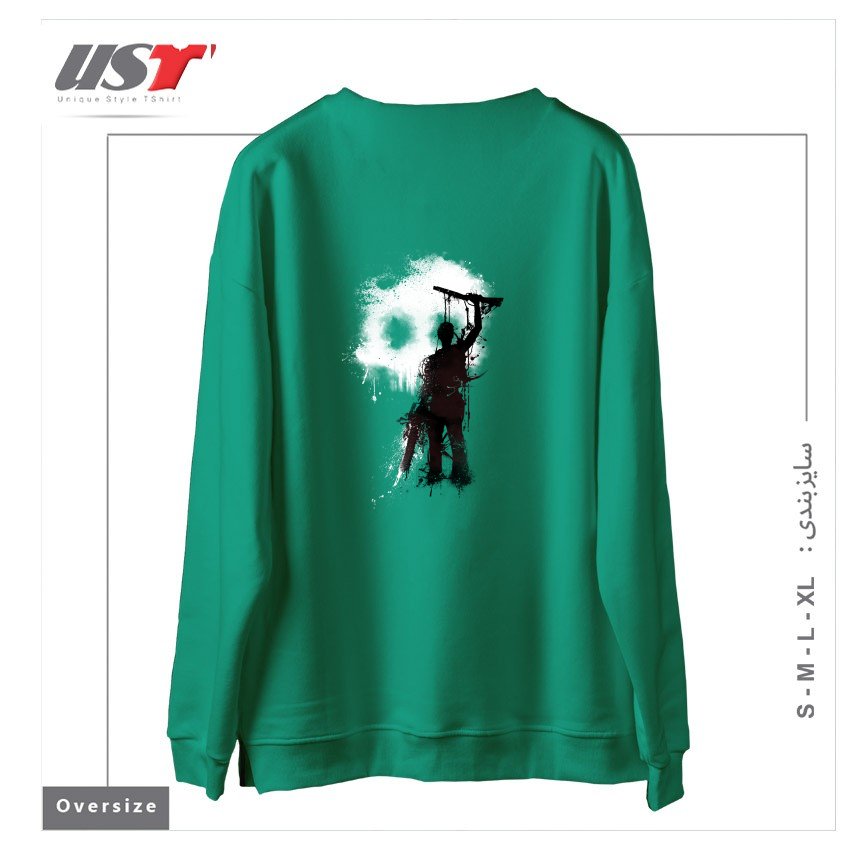طرح MY RUDEBOY ASH سوییشرت اورسایزرنگ سبز سدری
