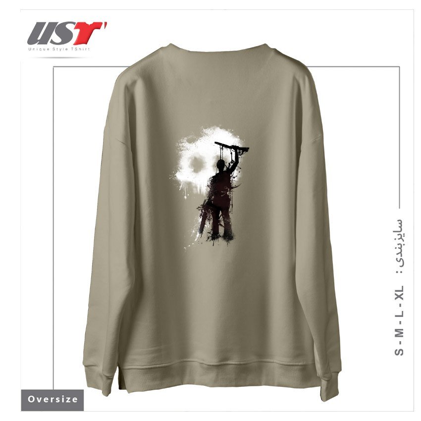 طرح MY RUDEBOY ASH سوییشرت اورسایزرنگ نخودی