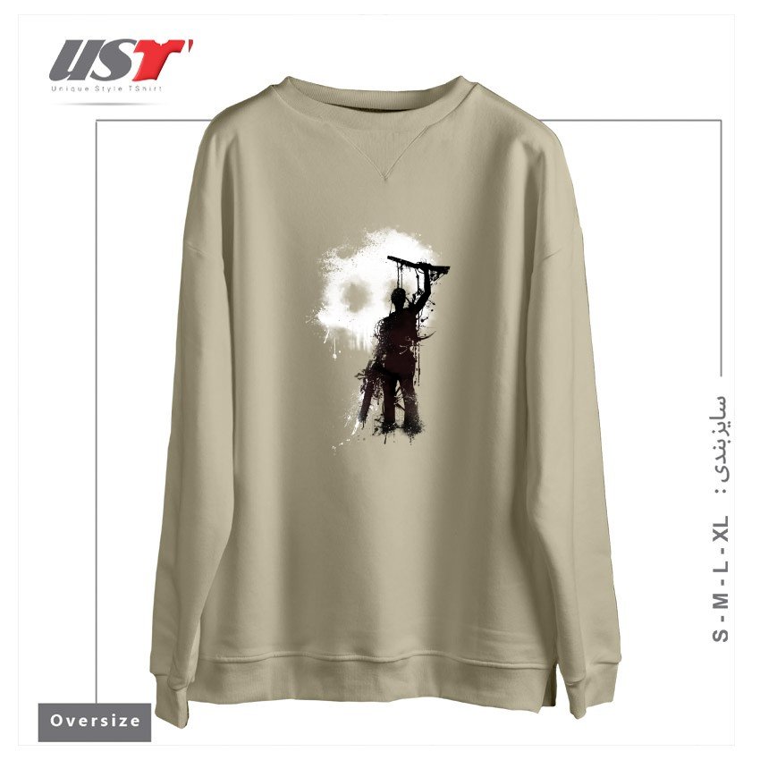 طرح MY RUDEBOY ASH سوییشرت اورسایزرنگ نخودی