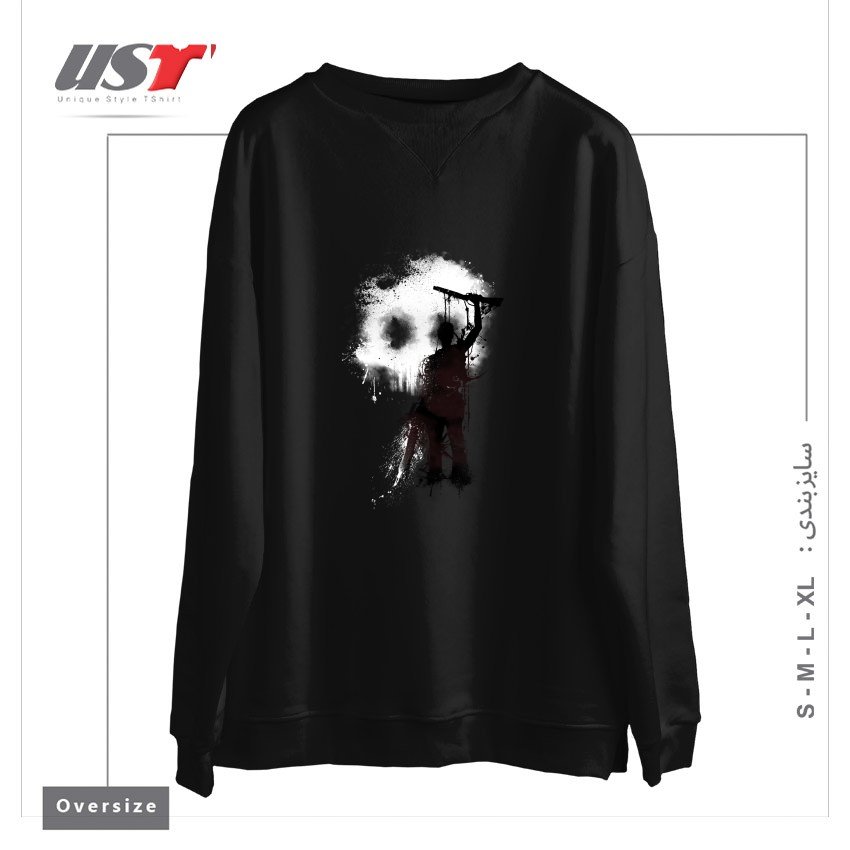 طرح MY RUDEBOY ASH سوییشرت اورسایزرنگ مشکی