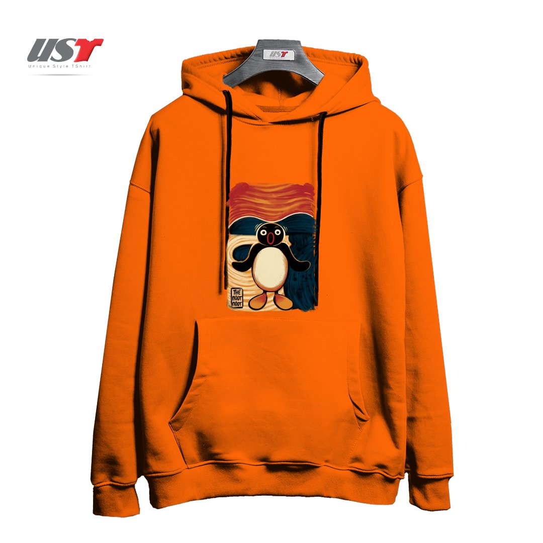 طرح NOOT NOOT SCREAM هودی اورسایزرنگ نارنجی