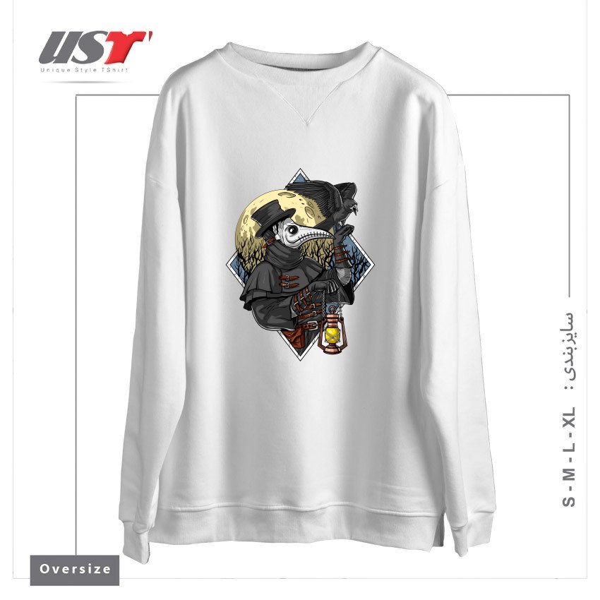 سوییشرت اورسایز طرح PLAGUE DOCTOR