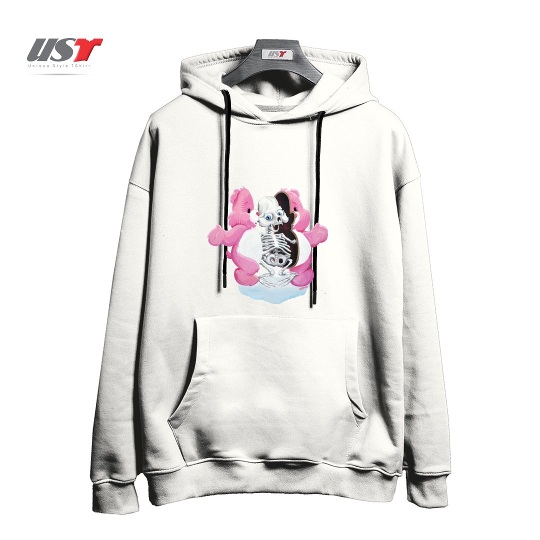 طرح PIZZAZILLA X-RAY هودی اورسایزرنگ سفید