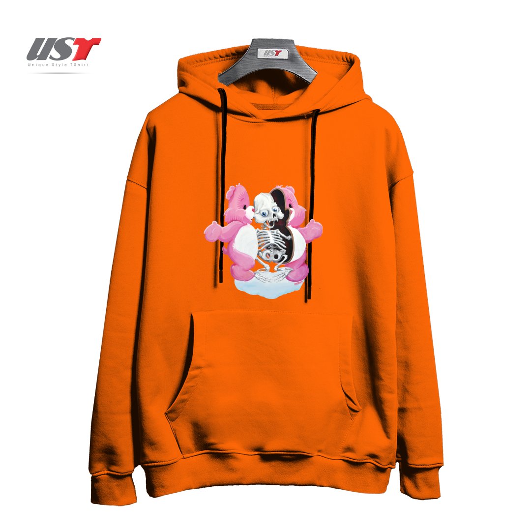 طرح PIZZAZILLA X-RAY هودی اورسایزرنگ نارنجی